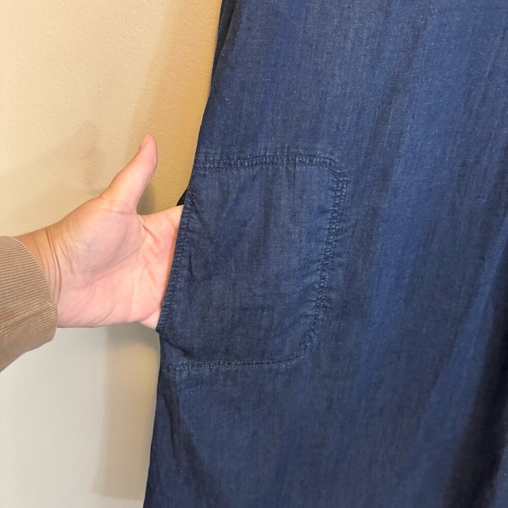 J.Jill Lyocell Shirt Dress Blue Medium - Picture 4 of 6